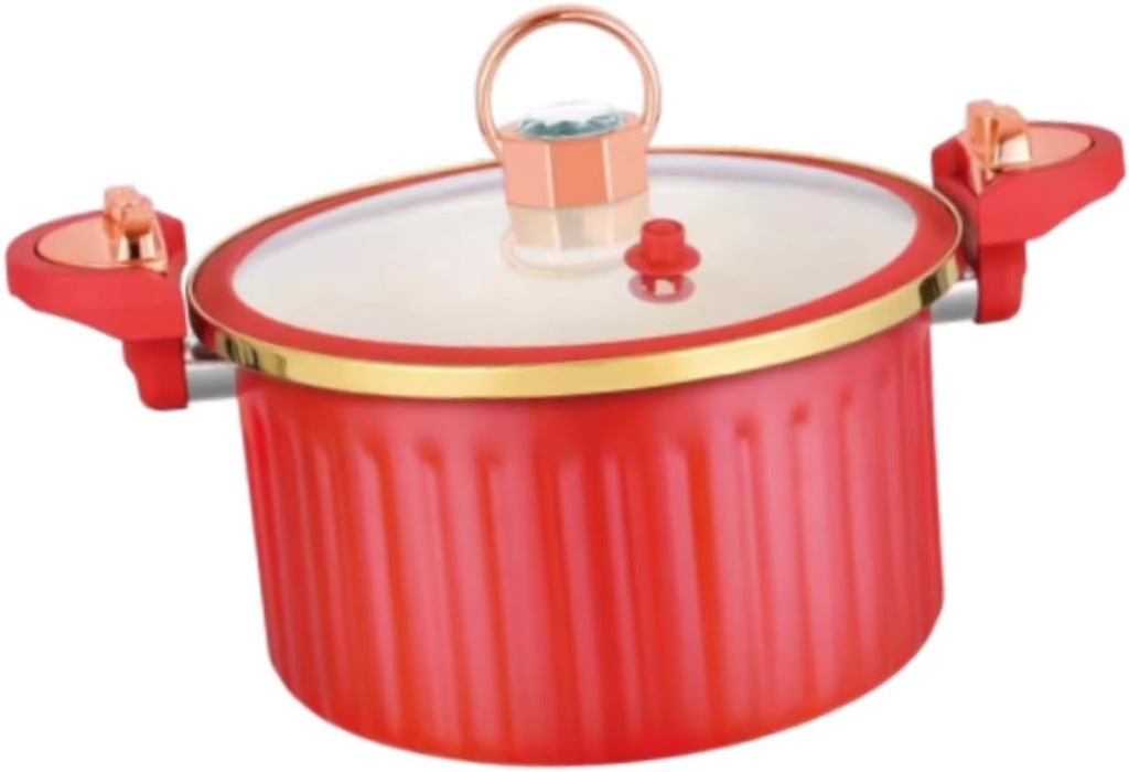 Micro Pressure Pot Slow Cooker 8L with Lid and Handle Easy Clean Heat Resistant Soup Pot Pressure Stew Pot for Rice Noodles