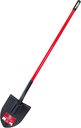 Bully Tools Round Point Heavy Duty Shovel - 12-Gauge Fiberglass Long Handle, Strong Metal Construction, Ideal for Gardening, Digging and Landscaping, Square and Flat Head Design - 100% Made in the USA