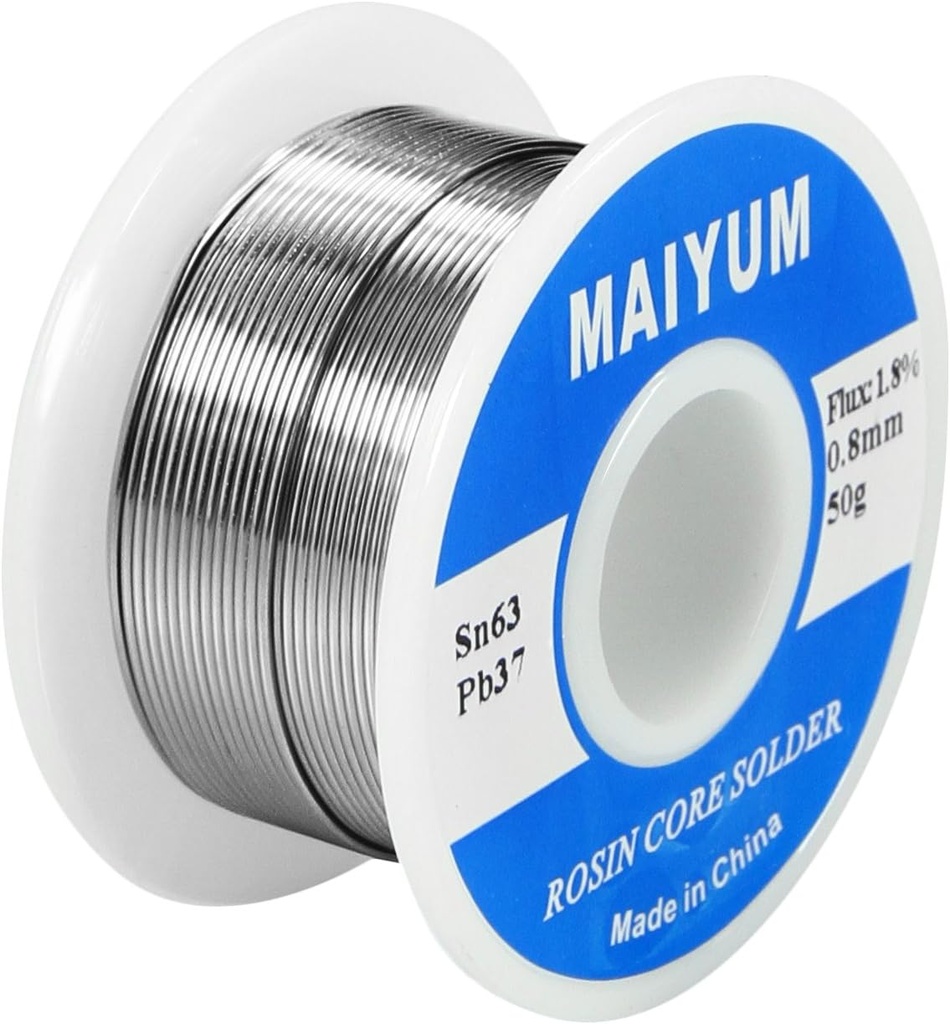 63-37 Tin Lead Rosin Core Solder Wire for Electrical Soldering (0.8mm 50g)