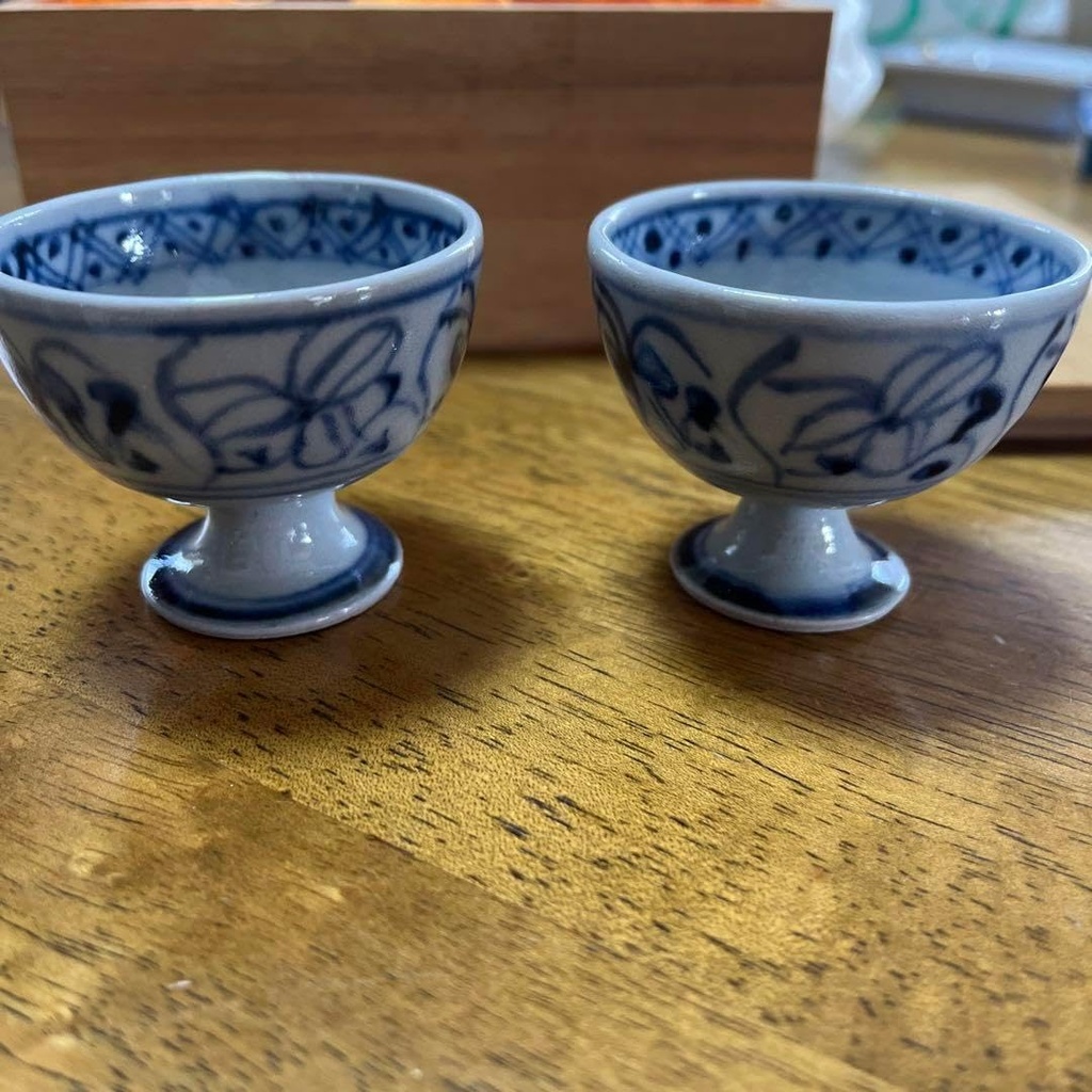 Mino Pottery Sake Cup with Old Dyeing Kosuke Kiln