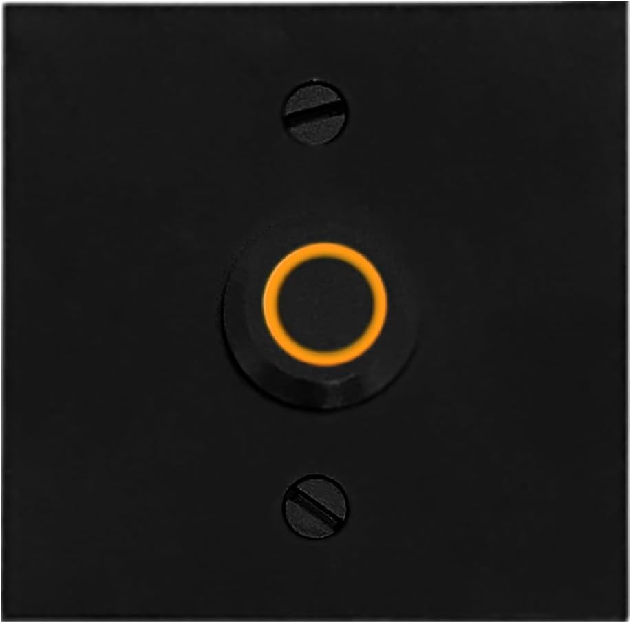 Newhouse Hardware Square Lighted Wired Metal Doorbell Button in Black BT6SL, for Doorbell Chime, Buzzer, or Ringer, Door Bell Button Only, Buzzer Button with LED Button Light