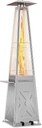 GarveeLife 42,000 BTU Pyramid Patio Heater, Glass Tube Propane Patio Heater with Wheels, Stainless Steel Outdoor Propane Heaters for Backyard, Garden, Patio, Porch and Pool