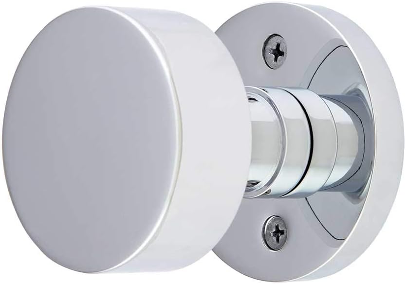 Disc Rosette Door Set with Disc Knobs Passage in Polished Chrome