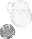 1pc Manual Coffee Pot Scale Line Glass Stainless Brew Teapot Practical Office Coffee Maker for Home Use Easy to Clean Filter Design