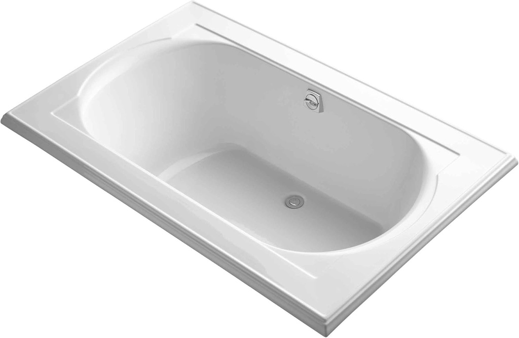 Kohler K-1169-0 5.5 ft. Drop-In Acrylic Soaking Bath Tub with Center Drain White