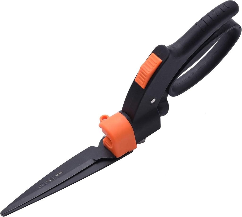 Edward Tools Swivel Hedge Shears with 360 Degree Rotation - Harden Stainless Steel Blade Lawn Scissors - Easy Edging - Ergo Grip Handle with Safety Lock