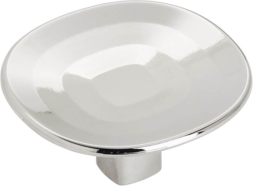 Amerock | Cabinet Knob | Polished Nickel | 1-9/16 inch (40 mm) Diameter | Concentric | 1 Pack | Drawer Knob | Cabinet Hardware