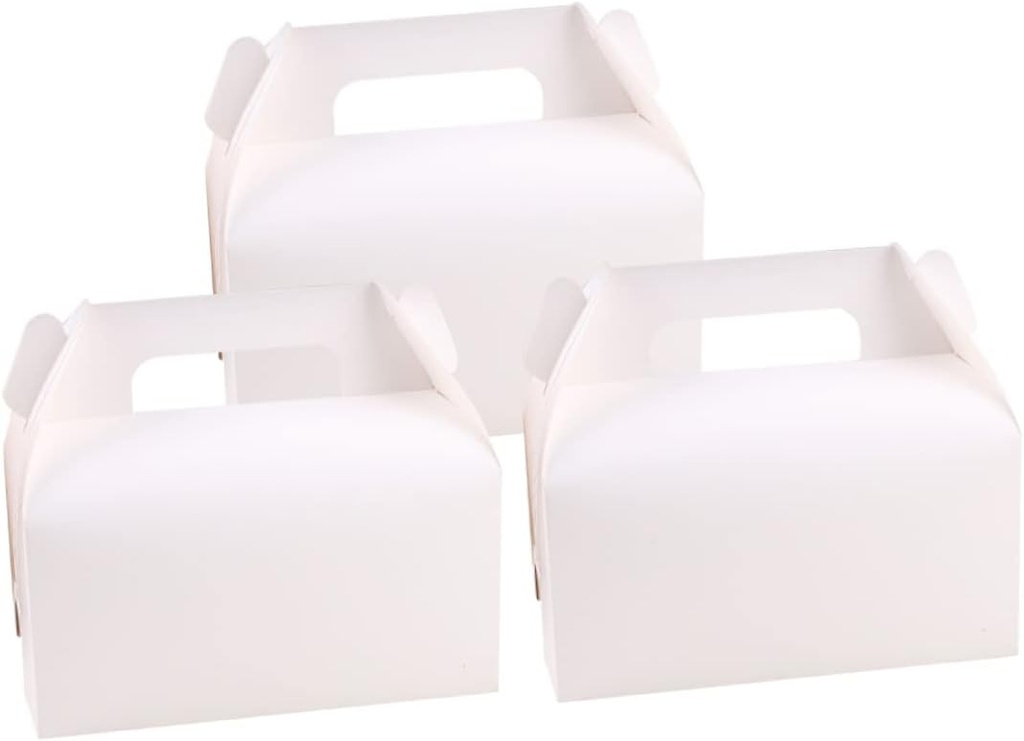 Mikinona 24pcs Clear Window Candy Gift Box for Nougat Cookies and Pastries Medium White Treat Packaging for Parties Weddings and Events