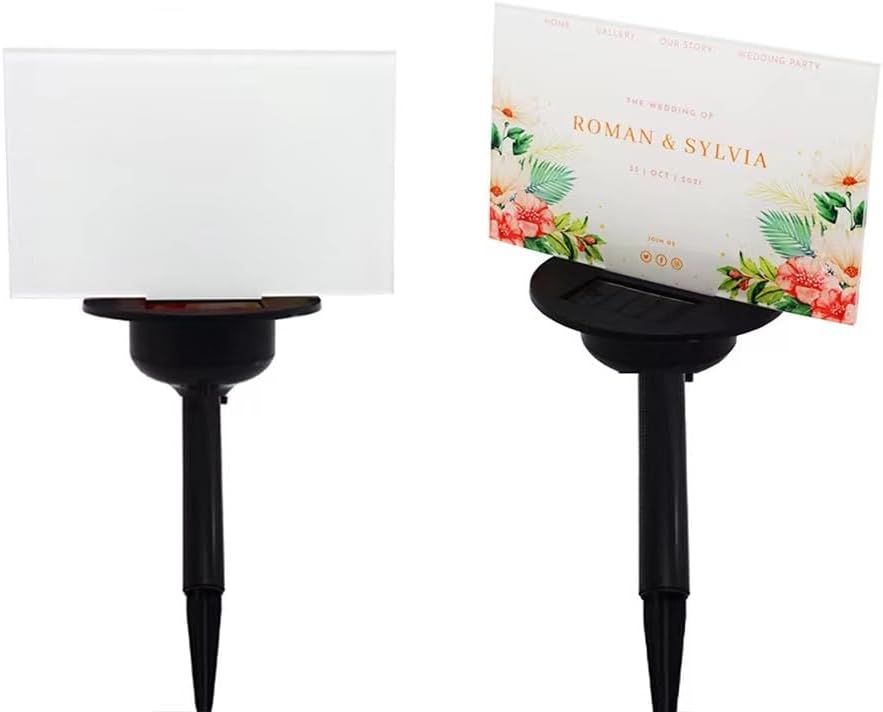 2pcs sublimed solar lawn light, heat transfer printing waterproof garden decoration LED garden light Blank acrylic DIY printing, outdoor landscape lighting, courtyard, garden, lawn