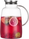 Purefold Pitcher with Lid, 109 Ounces Water Pitcher, Heat Resistant Leakproof, Borosilicate Glassware for Boiling Water, Iced Tea, Juice, Milk, Coffee, Lemonade, Hot and Cold Beverages
