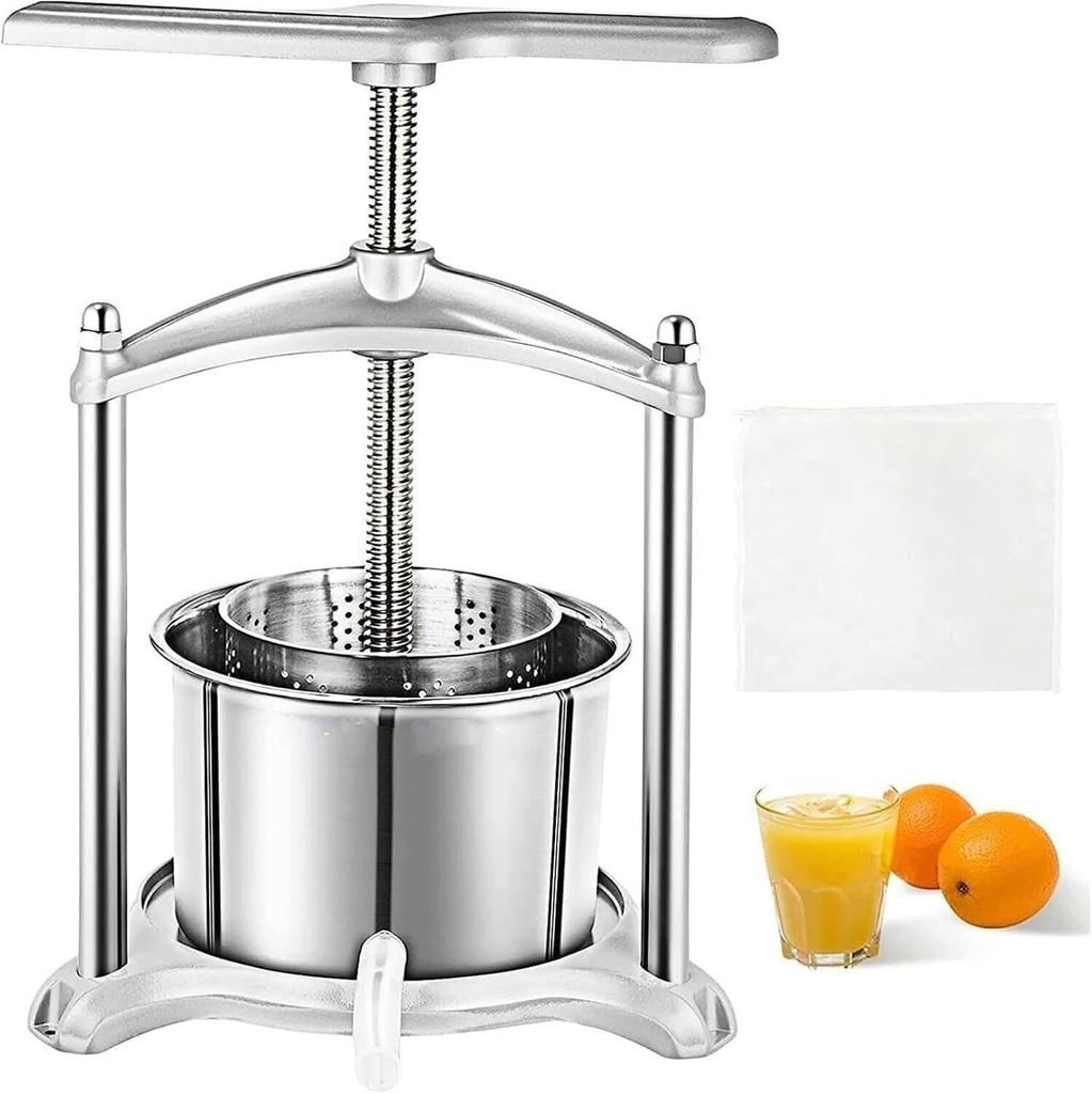 Grape Press,3L Manual Juicer,Household Stainless Steel Juicer,Juice Wine Press for Carrot Orange Berry Cheese