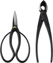 Wazakura Japanese Bonsai Tool Set MADE IN JAPAN, Bonsai Scissors 7inch(180mm) + Concave Branch Cutter 8inch(200mm), Essential Starter Kit