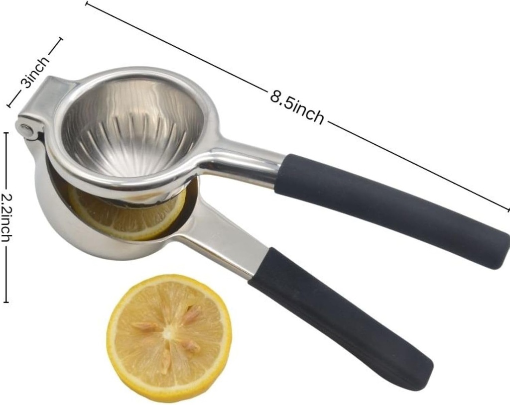 Lemon Squeezer Stainless Steel, Heavy Duty-Non-Slip Grip Design, Handheld Juice Press, Manual Citrus Juicer Tool for Fruit, Lemon, Lime, and Citrus Fruits