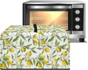Kitchen Countertop Microwave Oven Dust Cover with Top Handle Waterproof Stain-Resistant Protective Cover for Toaster Oven Air Fryer Lemon Leaf Print- 20.9"L x 15.7"W x 12.4"H