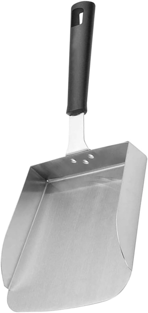 PRETYZOOM Stainless Steel Food Transfer Spatula for Fries Multi-Function Griddle Food Scoop Shovel Kitchen Mover Shovel for Cooking and Serving
