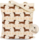 Dachshund Canvas Tote Bag with Magnetic Buckle-Dachshund Gifts for Girls, Women, Lady-Wiener Lovers Gifts for Birthday, Mother's Day, Christmas,etc.(030)