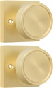 goldenwarm 1 Pack Gold Door Knobs, Gold Dummy Interior Door Knob, No-Turning Door Dummy Knob for Closet Doors, Zinc-Alloy Heavy Duty