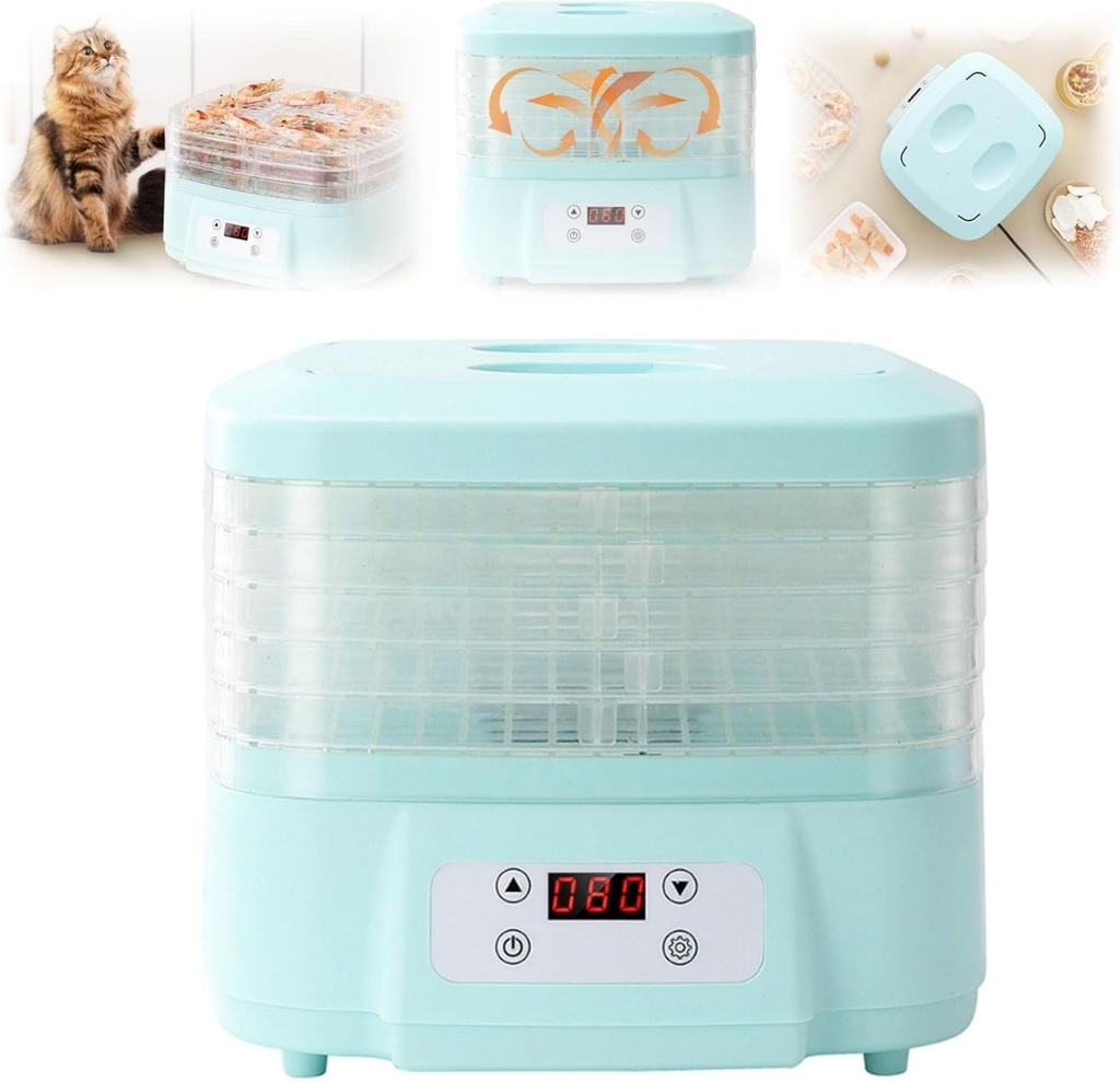 Food Dryer Machine for Home, Dryer Machine for Candy and Snacks, Food Dehydrator Machine with Digital Adjustable Timer and Temperature Control, for Beef Fruits Meat Vegetables (1)