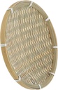 Bamboo Woven Basket Tray, 22cm Flat Wicker Round Fruit Basket Woven Food Storage Shallow Tray Fruit Vegetable Basket Decorative Serving Tray Wall Hanging Baskets for Breakfast Snacks