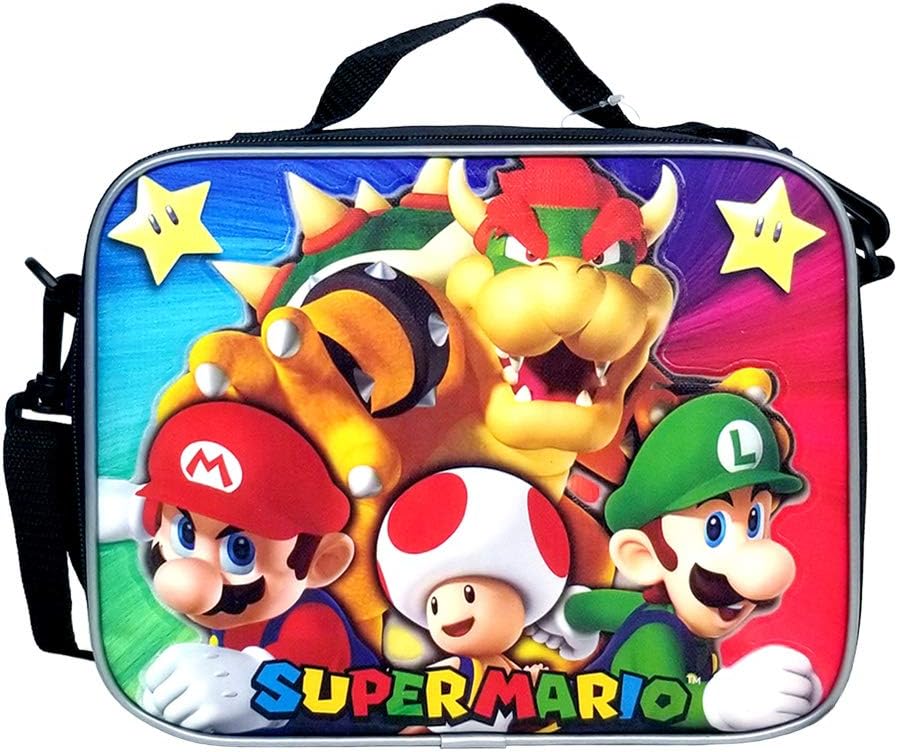 SUPER MARIO Bros Super Bowser Lunch #NN43771, Medium, Black