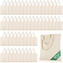 OKBA 50 Pack 15" X 16" Cotton Tote Bags for TieDye,Lightweight Tote Bags Bulk Reusable Grocery ShoppingCloth Bags,Suitable for Crafts, DlY, Painting, Gift, Activity