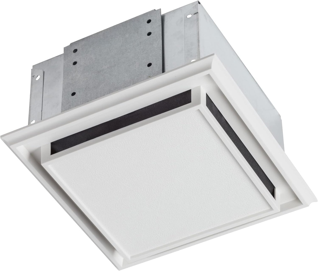 Broan-Nutone 682 Duct-Free Ventilation Fan, White Square Ceiling or Wall Exhaust Fan with Plastic Grille