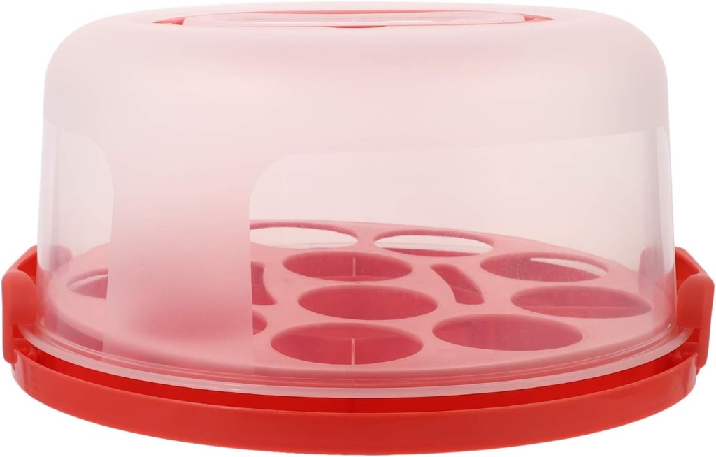 DOITOOL 1pc Thicken Cake Carrier Lid Portable Cake Box for Muffins Cookies Material Secure Buckle Design for Safe Transport