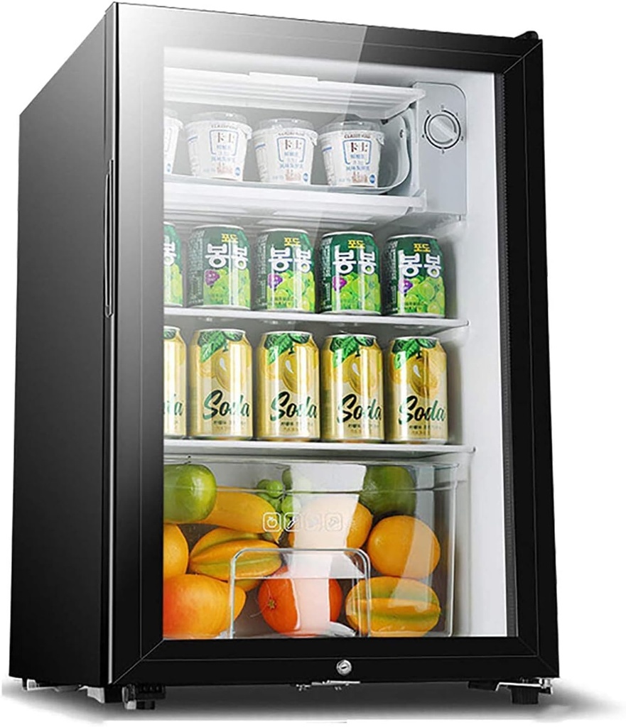 Wine Cooler Cabinet Beverage Refrigerator Small Mini Wine Cellar Clear Front Glass Door Fridge Adjust Temperature Quiet Freestanding and Built in Style