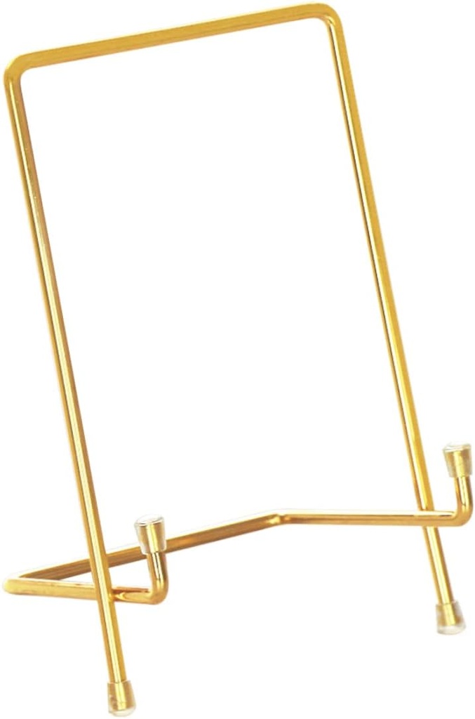 DECHOUS Multi-purpose Metal Display Stand Holder for Photos Books and Handicrafts Xl Square Base Elegant Golden Finish for Home Decor and Exhibitions