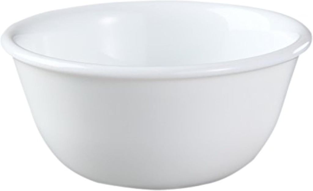 Corelle Vitrelle Glass Winter Frost Ramekin Bow, Pack of 6, White. Dimensions - 3.75" Diameter 1.75" High, Capacity - 6 oz