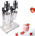 LOYALHEARTDY Electric Milkshaker Mixer Maker, Double Head Commercial Milkshaker Machine, 110V Ice Cream Maker Milkshaker Juicers, Two Rotation Speed, with 4 Cups(2 Stainless Steel 2 Plastic)
