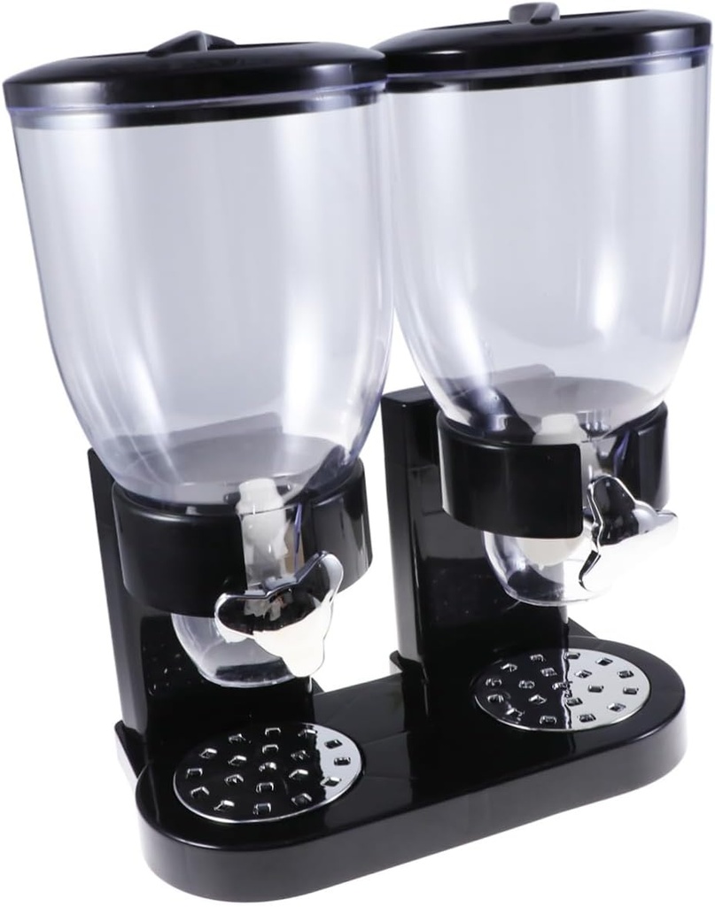 Cabilock Storage Canister Double Cereal Dispenser Oatmeal Dispenser Kitchen Organizer Prevents Waste Sanitary