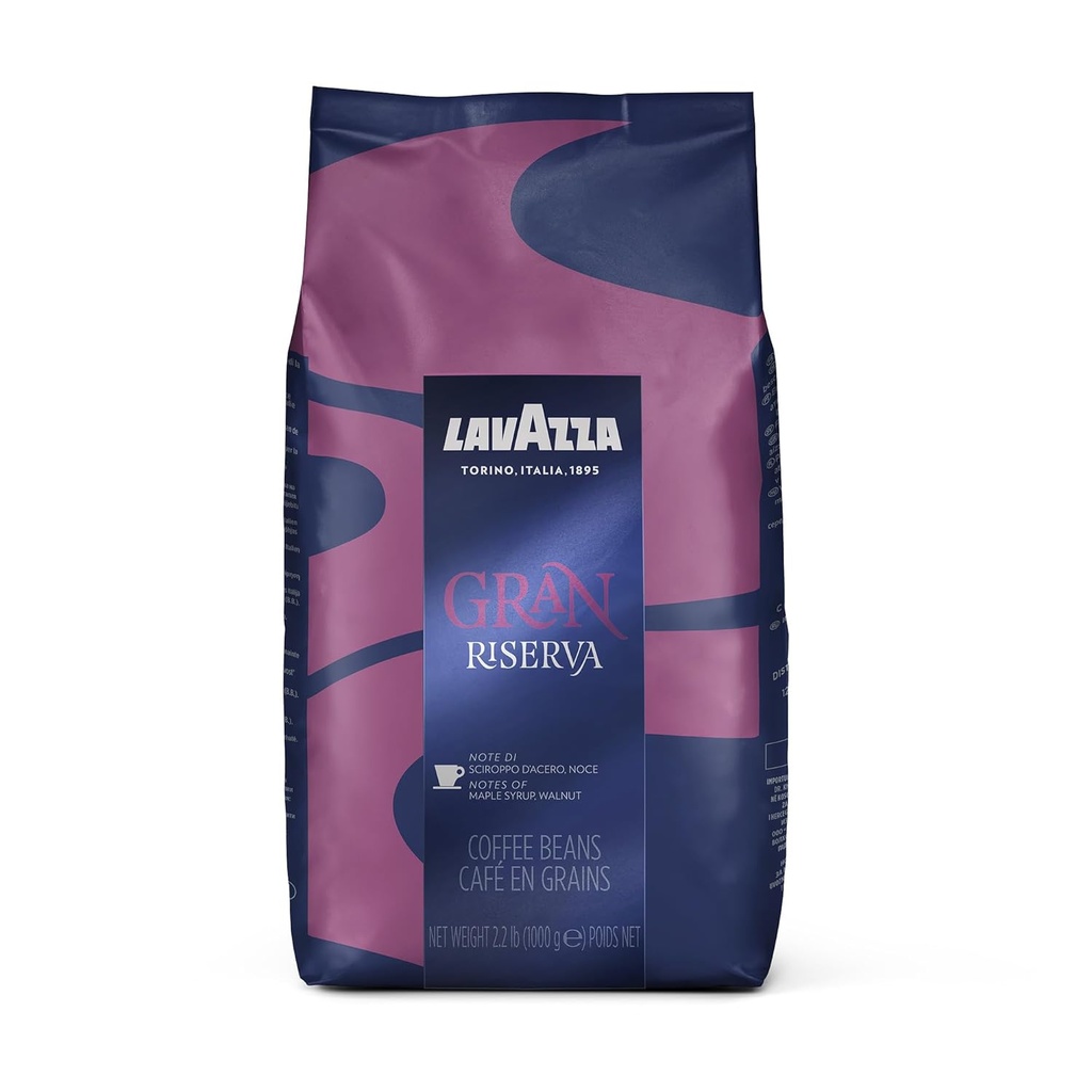 Lavazza Gran Riserva Whole Bean Coffee Blend, Dark Espresso Roast, 2.2LB Bag Authentic Italian