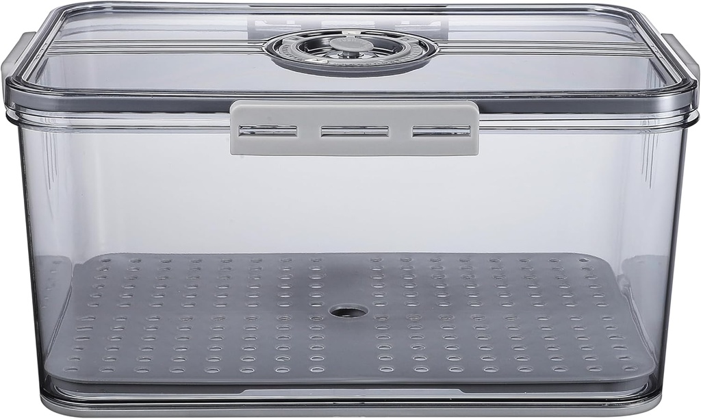 Food Fresh Container Timer Pet Refrigerator Organizer Box for Fruits and Breads Four-sided Locking for Freshness Neat Storage for Kitchen