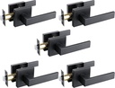 NEWBANG Hall/Closet Lever Handle Lock Matt Black Finish-Heavy Duty Door Lock Handle in Matt Black for Passage Door,HTL01-BM-PS-CS-5P