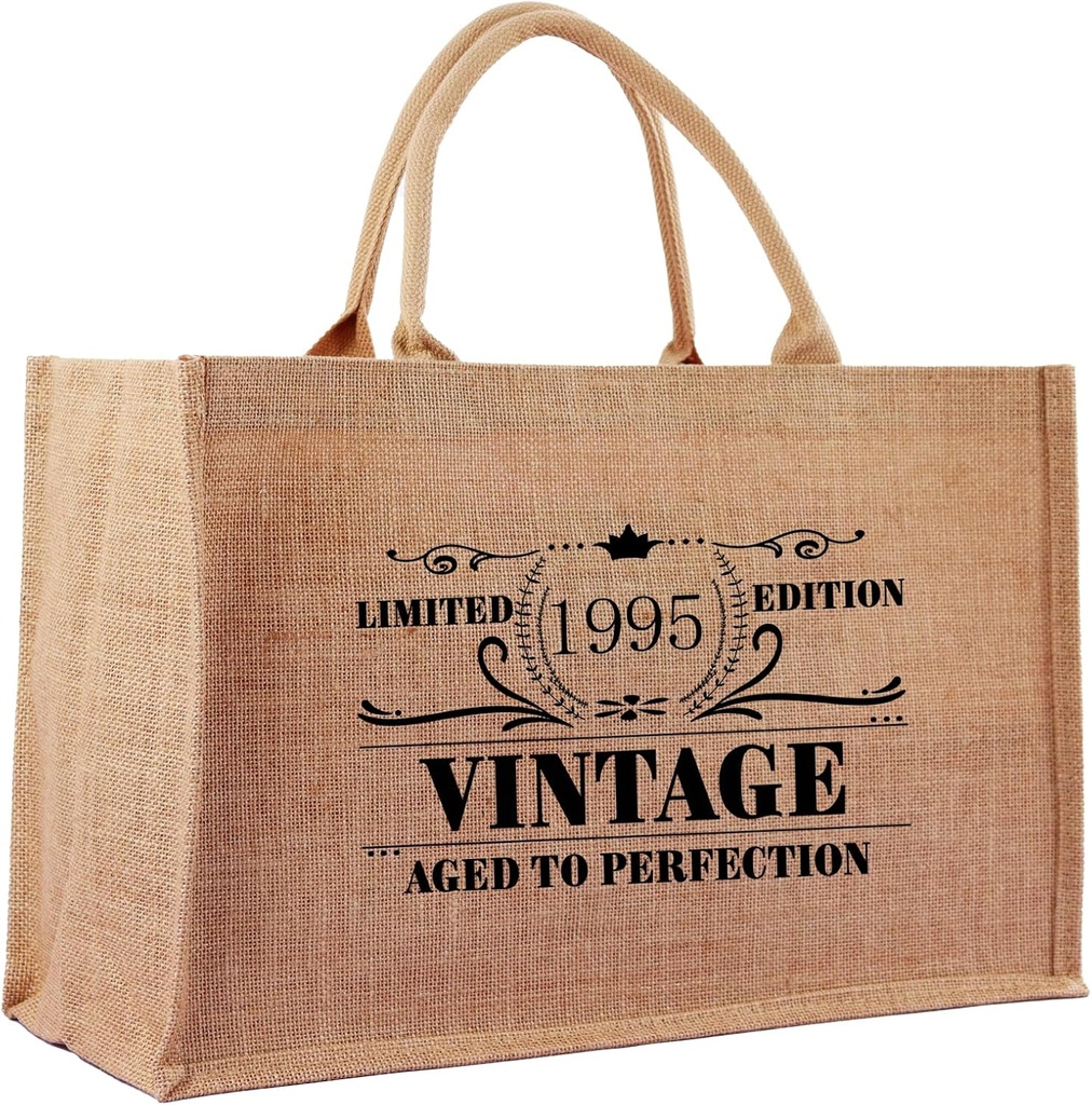 1935 1945 1955 1965 1975 1985 1995 Birthday Gifts for Women, Jute Tote Bags for Teacher, Women, Mom