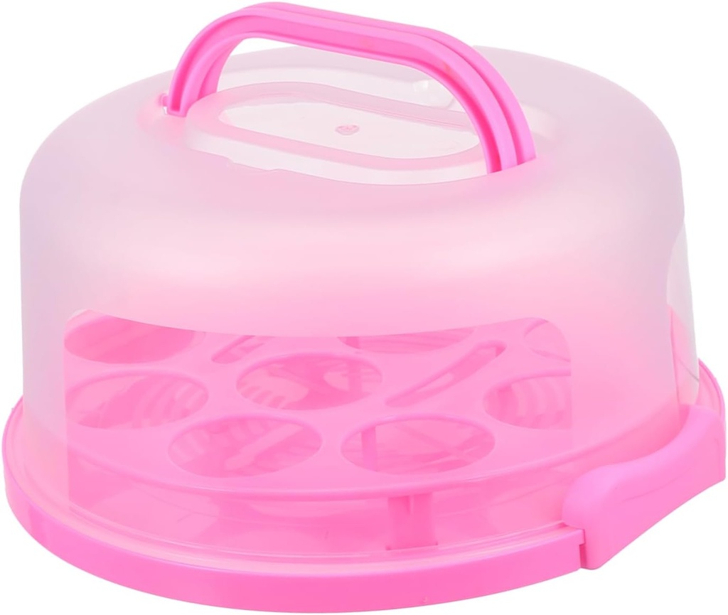 1Pc Portable Cake Box with Handle Material Sealing Buckle for Secure Storage for Baking and Food Transport Reusable Cake Container