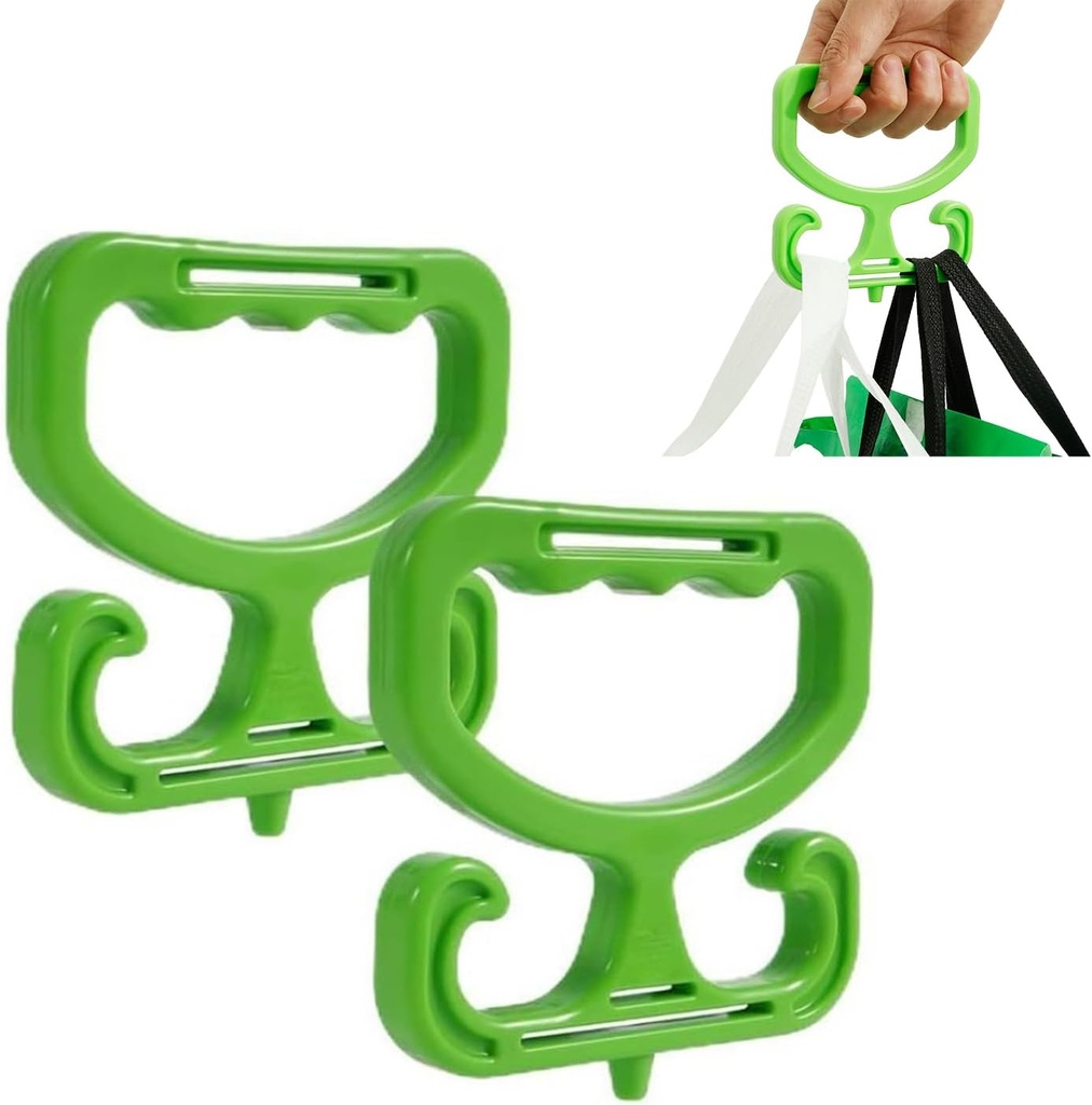 2 Pack Grocery Bag Carrier, Plastic Grocery Bag Holder, Holds Up to 100lbs, Comfortable Grip handle for Carrying Shopping Bags, Grocery Bags, Buckets, Saves Effort