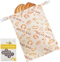QKP Reusable Beeswax Bread Bags, Cotton Beeswax Bag for Sourdough&Homemade Bread, Breathable Keep Fresh, Portable and Large