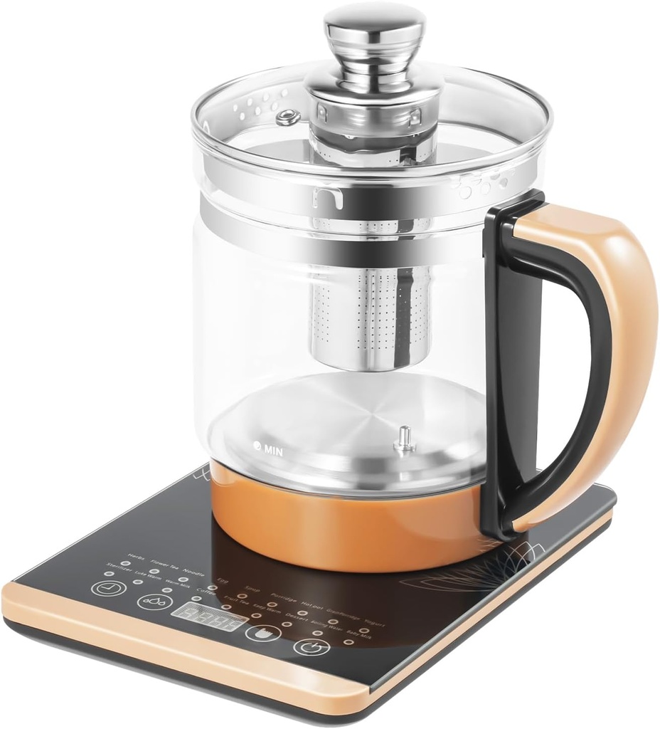 Electric Kettle, 1.8L Electric Tea Kettle Temperature Control 100-800W Electric Health Pot Electric Glass Kettle with 18 Menu Tea Infuser Touch-Screen Operation