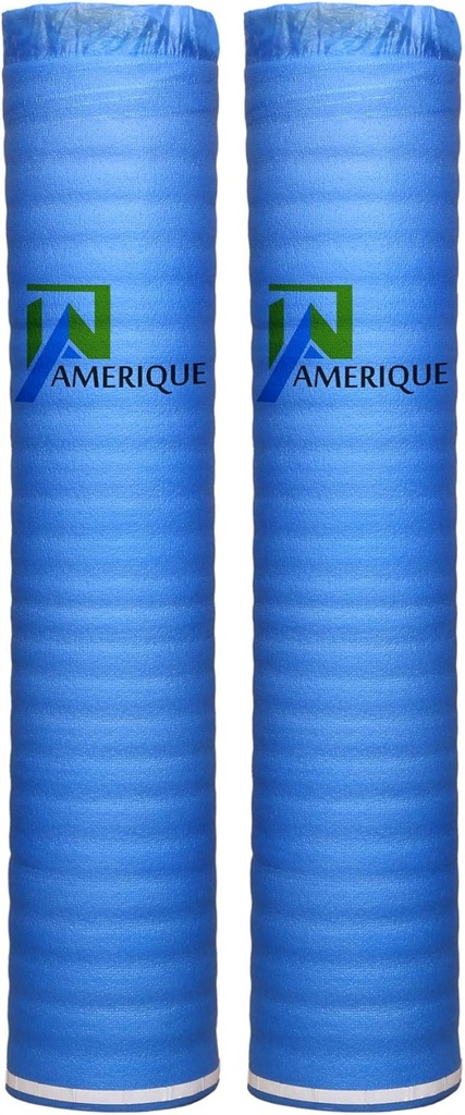 AMERIQUE 400SQFT 4TH Generation Blue 1.5MM Thick Flooring Underlayment Padding 3-in-1 Heavy Duty Foam with Tape & Vapor Barrier