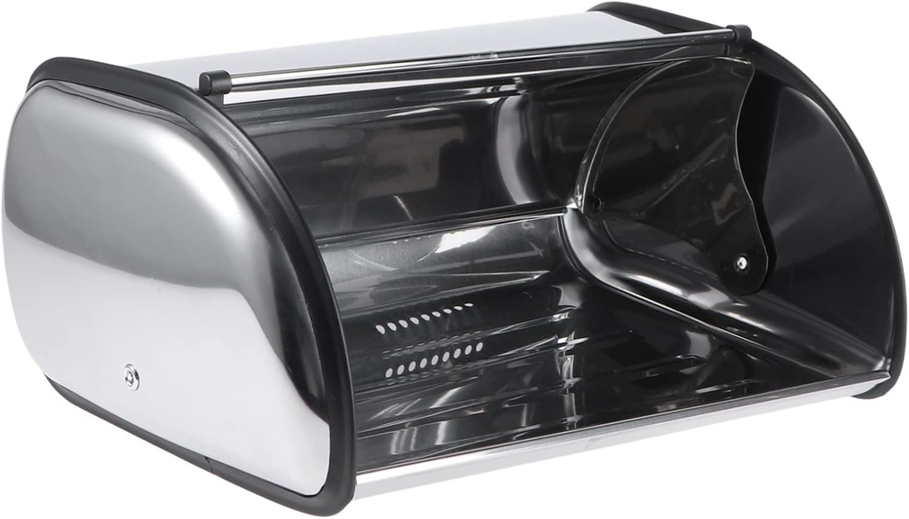 Stainless Steel Bread Box Swing Door Bread Keeper Food Storage Box for Kitchen Home Shop Bakery