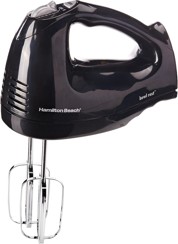 Hamilton Beach Hand Mixer with Snap-on Case, Black