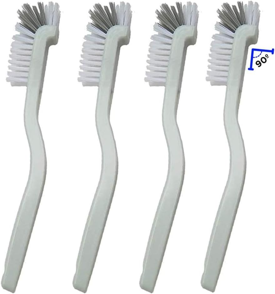 4 Piece Cleaner Brush to Deep Clean Tile Lines,Dearjana Small Scrub Brushs Corner Brush with Stiff Bristles for Detail Sink,Bottle,Household Pot Pan,Coffee Makers,Bathroom,Shower Cleaning,White