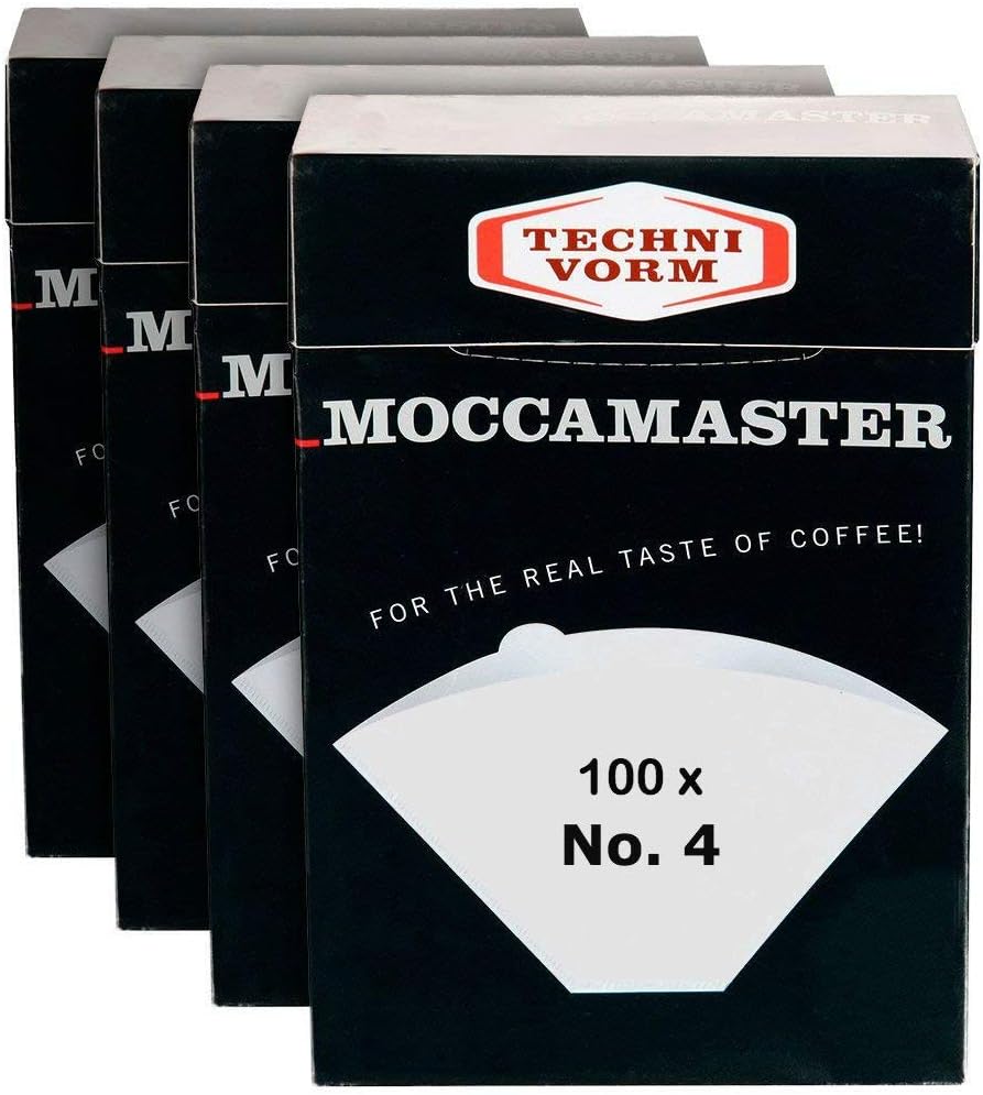 Moccamaster Technivorm 85022 Paper Filter No. 4 White | Pack of 4 Boxes x 100 Filters