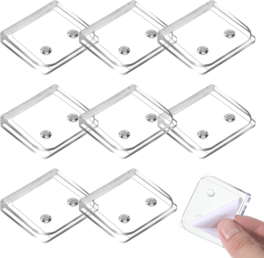 8 Packs Clear Shower Curtain Clips, Splash Holders Self Adhesive Windproof Splash Clips to Keep Water in Shower, Bathtub Curtains Keeper for Indoor Liner