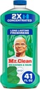 Mr. Clean All Purpose Cleaner, Floor Cleaner for Mopping Home, Bathroom, & Kitchen, Cleaning Liquid for Mop & Bucket, Cleaning Supplies, Multi-Surface Dilutable, Meadows & Rain, 41oz