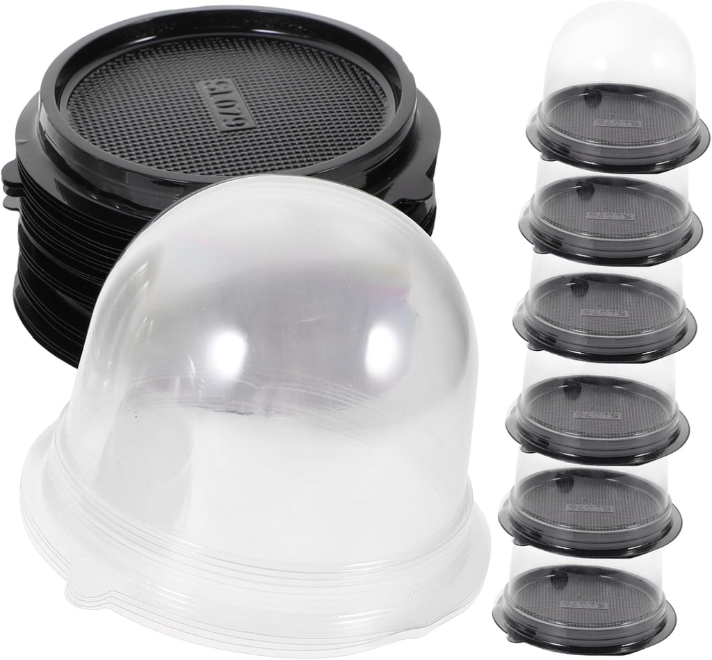50 Sets Clear Cake Box Round Cake Carrier for Baking for Birthday Parties Weddings and Celebrations and Food Design