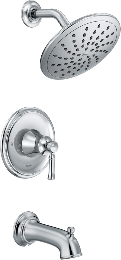 Moen T2283EP Dartmoor Tub Shower Faucet System with Rainshower Showerhead without Valve, Chrome