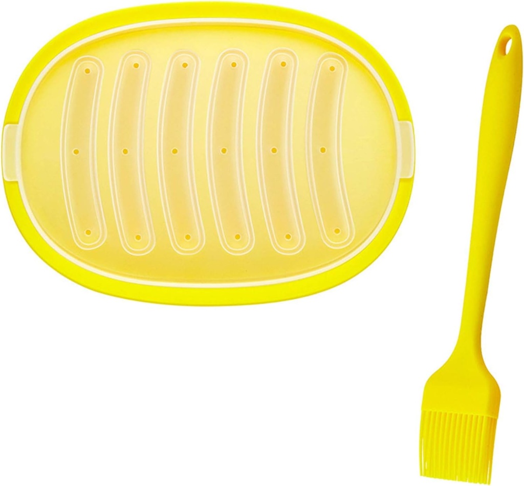 NLIAN- Silicone Hot Dog Molds, with Brush Platinum Silica Bread Mould Sausage Maker Hot Dog Forms Heat-Resistant Non-Stick -40°C~230°C